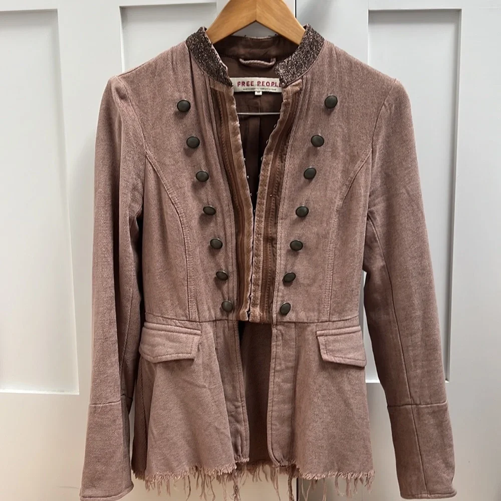 Free People Dusty Rose Military-Style Jacket